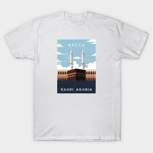Mecca, Saudi Arabia. Retro travel poster T-Shirt